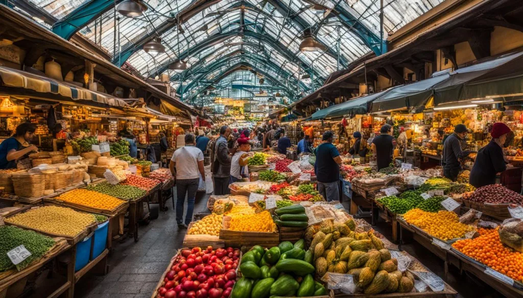 Fresh produce at Central Market of Valencia
