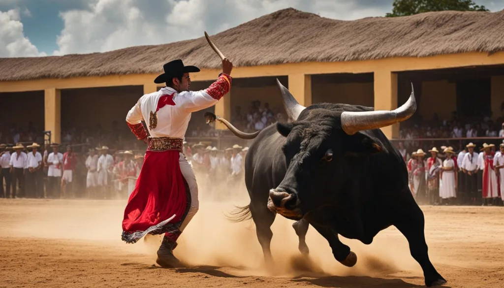 rural bullfighting in Yucatan